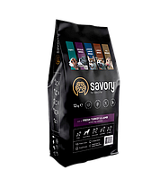 Сухой корм Savory medium breed для собак средних пород со свежим мясом индейки и ягненка 12кг