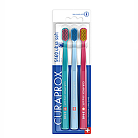 Набор зубных щеток Curaprox Ultra Soft CS 5460 (зеленая, голубая, розовая), 3 шт