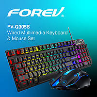 Forev FV-Q305S проводные клавиатура и мышь с подсветкой