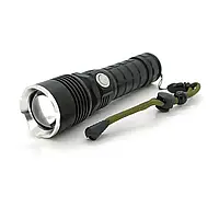 Тактический фонарик Police P57 USB водостойкий ударостойкий ручной, Zoom, корпус-алюминий, 18650 аккум.