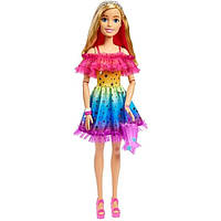 Кукла Барби большая Блондинка в радужном платье 71 см Barbie Large 28-inch HJX98