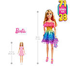 Barbie Large 28-inch HJX98 Лялька Барбі велика Блондинка в райдужному платті 71 см, фото 6