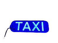 Табличка TAXI на лобовое стекло cветодиодная на присосках LED шашка для такси 12в Синяя (17366) kpr
