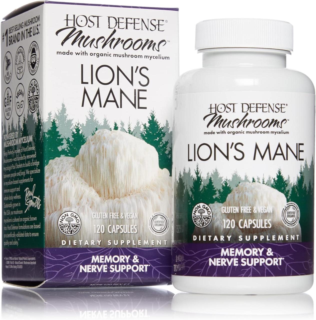 Fungi Perfecti Host Defense Lion's Mane 120 капсул, фото 1