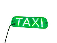 Табличка TAXI на лобовое стекло cветодиодная на присосках LED шашка для такси 12в зеленая (17367) kpr