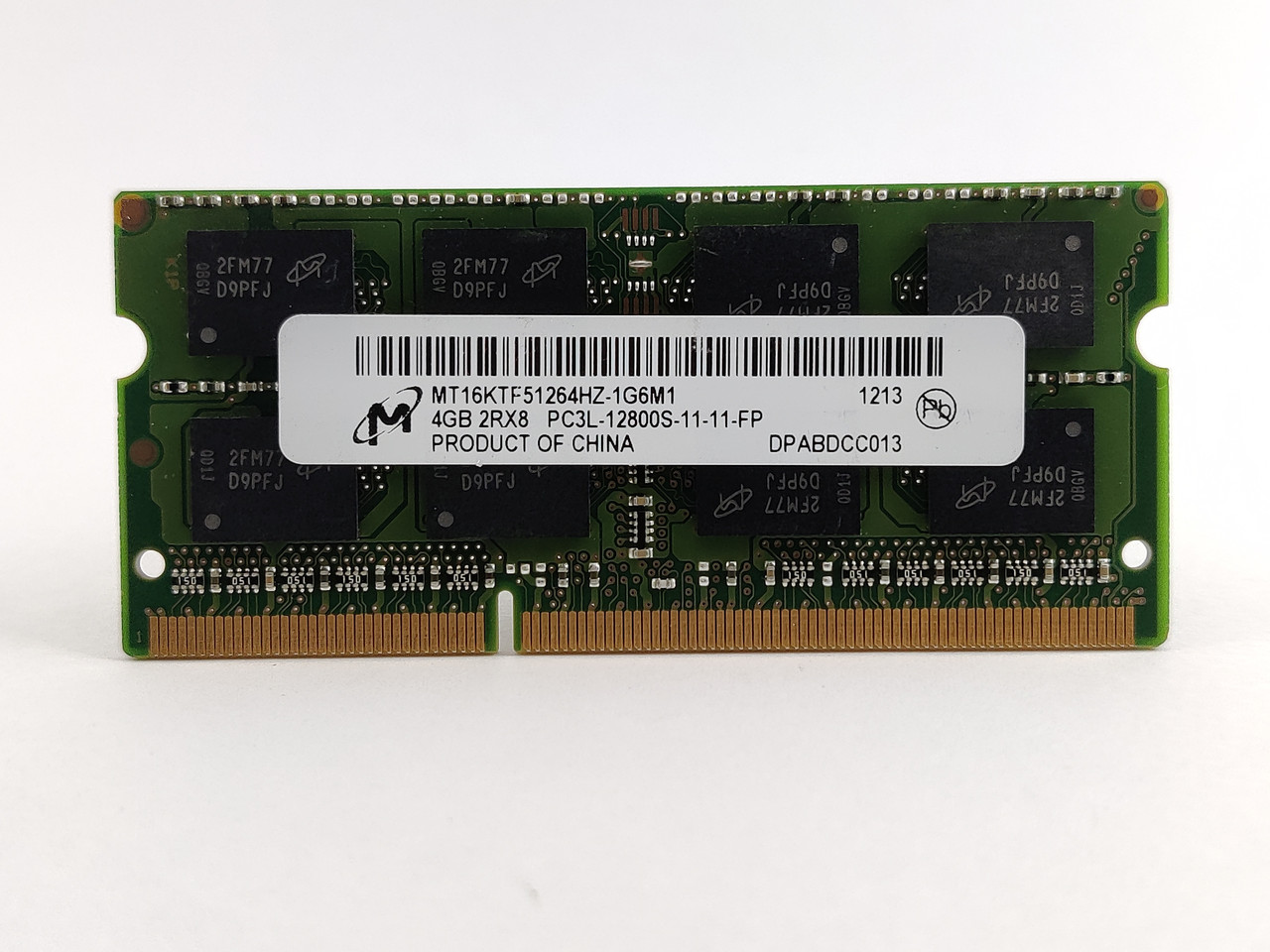 Оперативна пам'ять для ноутбука SODIMM Micron DDR3L 4Gb 1600MHz PC3L-12800S (MT16KTF51264HZ-1G6M1) Б/В