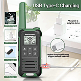 Комплект із двох рацій Baofeng T22/F22 2 шт. Радіостанція, Рація з ліхтариком, Type-C, фото 7