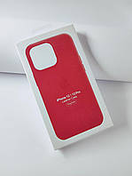 Кожаный чехол Leather Case with MagSafe для Apple iPhone 12 Pro Red