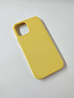 Кожаный чехол Leather Case with MagSafe для Apple iPhone 12 Yellow