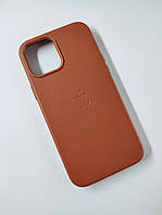 Кожаный чехол Leather Case with MagSafe для Apple iPhone 12 Pro Max Saddle Brown