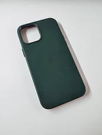 Кожаный чехол Leather Case with MagSafe для Apple iPhone 12 Pro Max Military Green