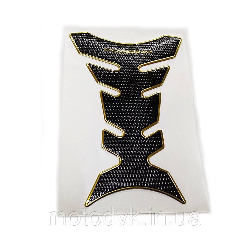 Наклейка на бак мотоцикла ProGrip, чорна із золотим бортиком