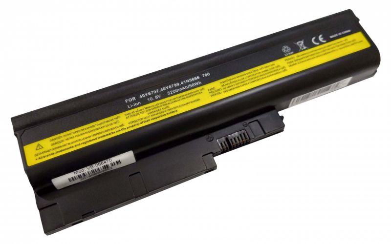 Акумуляторна батарея для ноутбука Lenovo 92P1104 ThinkPad T60 10.8 V Black 5200mAh OEM