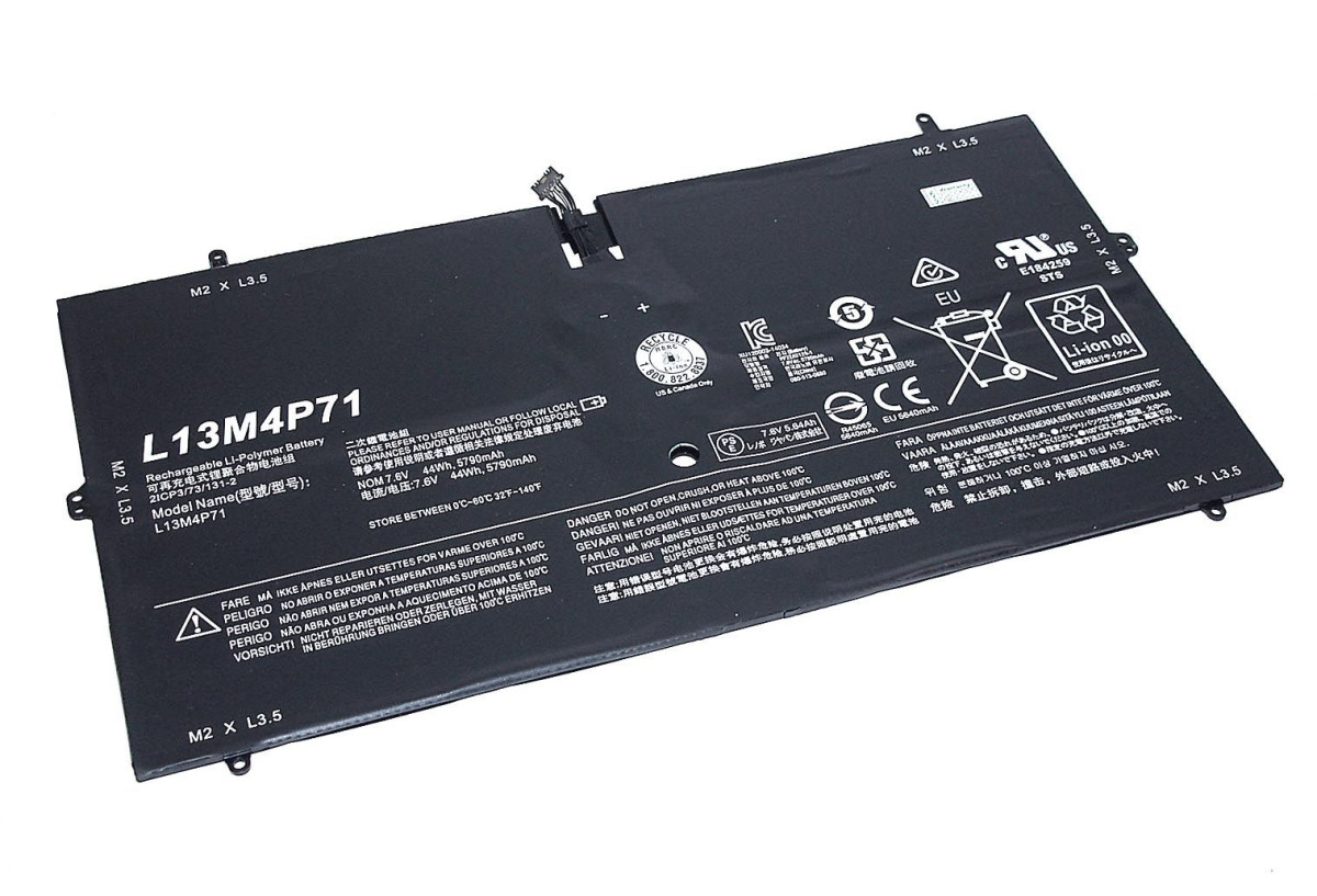 Акумуляторна батарея для ноутбука Lenovo L13M4P71 Yoga 3 Pro 1370 7.6V Black 5790mAh OEM