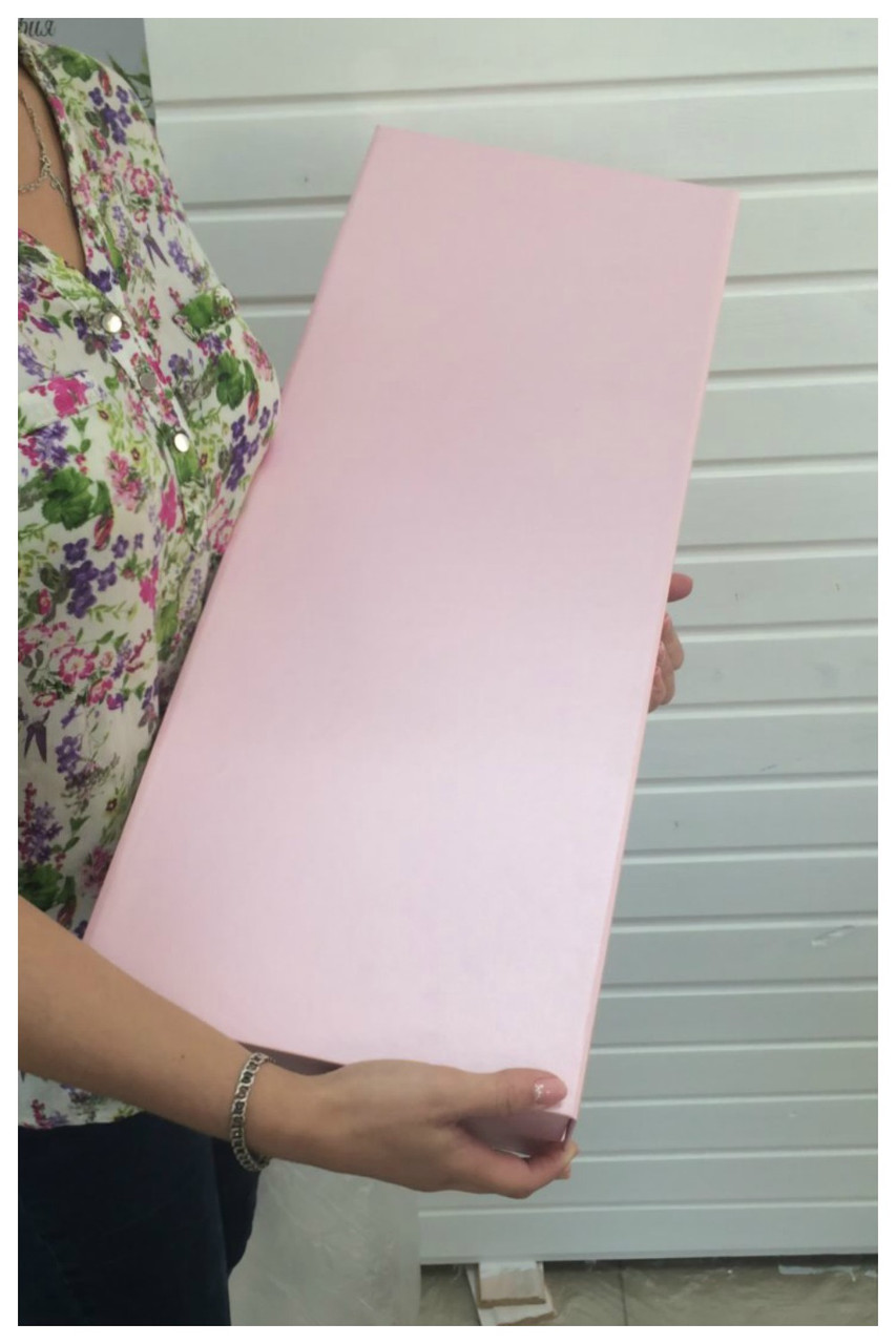 Коробка "Футляр" на магнітах 65*25*8 см зі вставкою (рожевий)