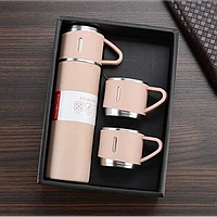 Подарунковий набір Vacuum Flask SET вакуумний термос із неіржавкої сталі 3 чашки