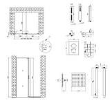 Готове рішення Qtap 14: Стіна Walk-In GLIDE, 120x190 + Душ. набір прихованого монтажу з термостатом, фото 2