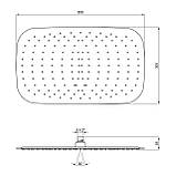 Лійка для верхнього душу Qtap Hlavova 500х300 мм прямокутна QTHLAS500N1ZBB Black Matt, фото 2
