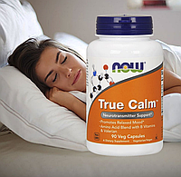 Стрес формула потрійний спокій NOW Foods, True Calm, 90 рослинних капсул