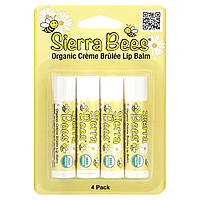 Sierra Bees, Органические бальзамы для губ, крем-брюле, 4 штуки в упаковке весом 0,15 унции (4,25 г) каждая