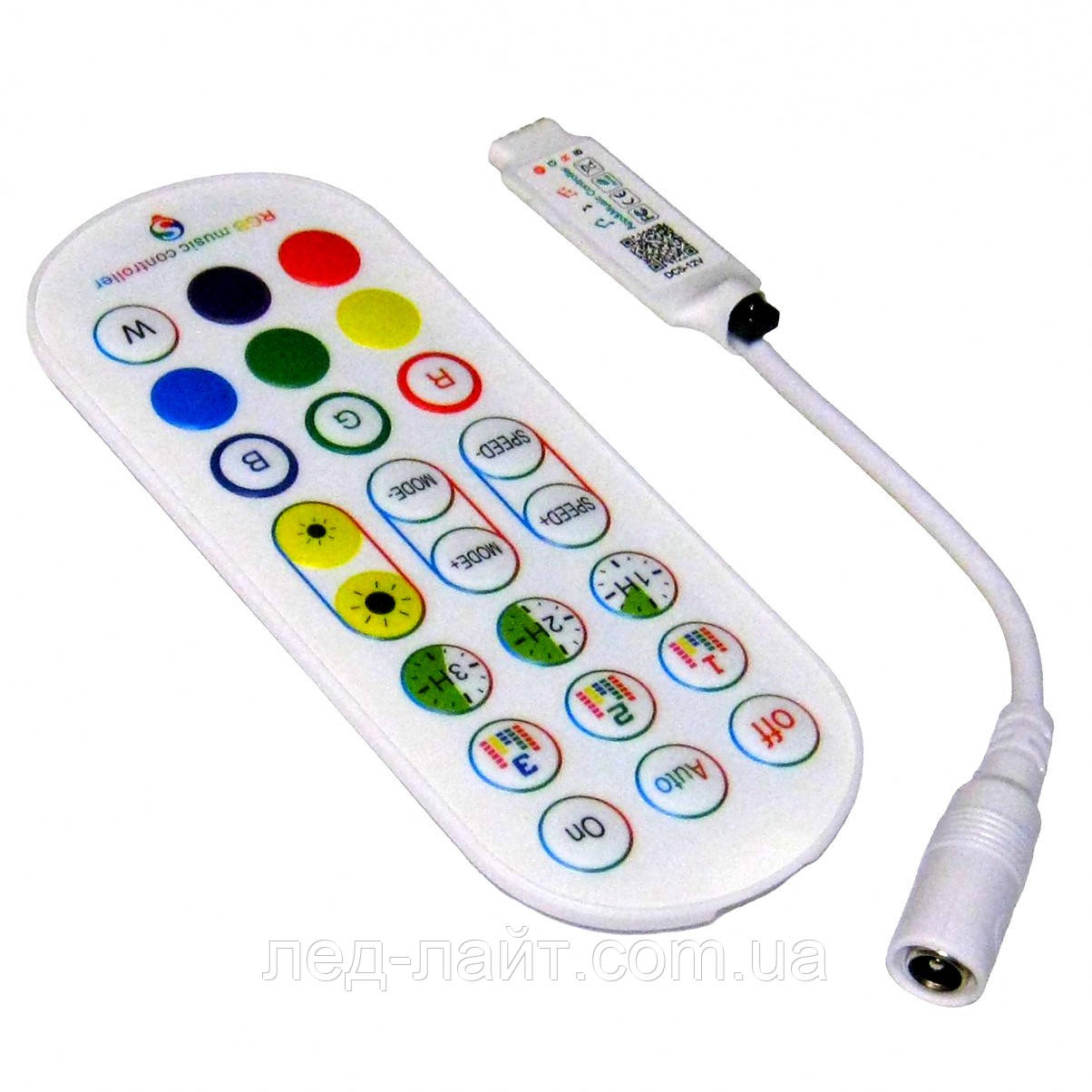 Контролер RGB 5-24V 6A Bluetooth музичний, пульт IR 24 кнопки