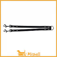Поводок-сворка Trixie для двух собак, кожаная, XS-S: 30 см/10 мм, черный - | Ну купи :) |