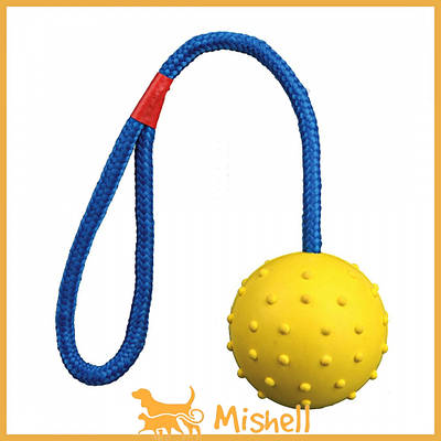 Іграшка Trixie М'яч на мотузці з ручкою для собак, 30 см, d-6 см