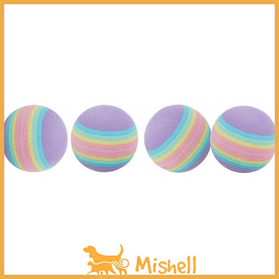 Набір іграшок Trixie М'ячі кольорові для кішок, d:4 см, 4 шт (спінена гума)
