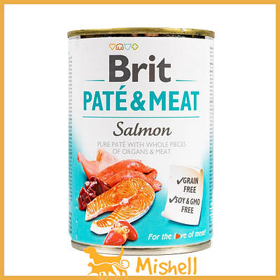 Вологий корм Brit Care Pate & Meat для собак, з лососем, 400 г