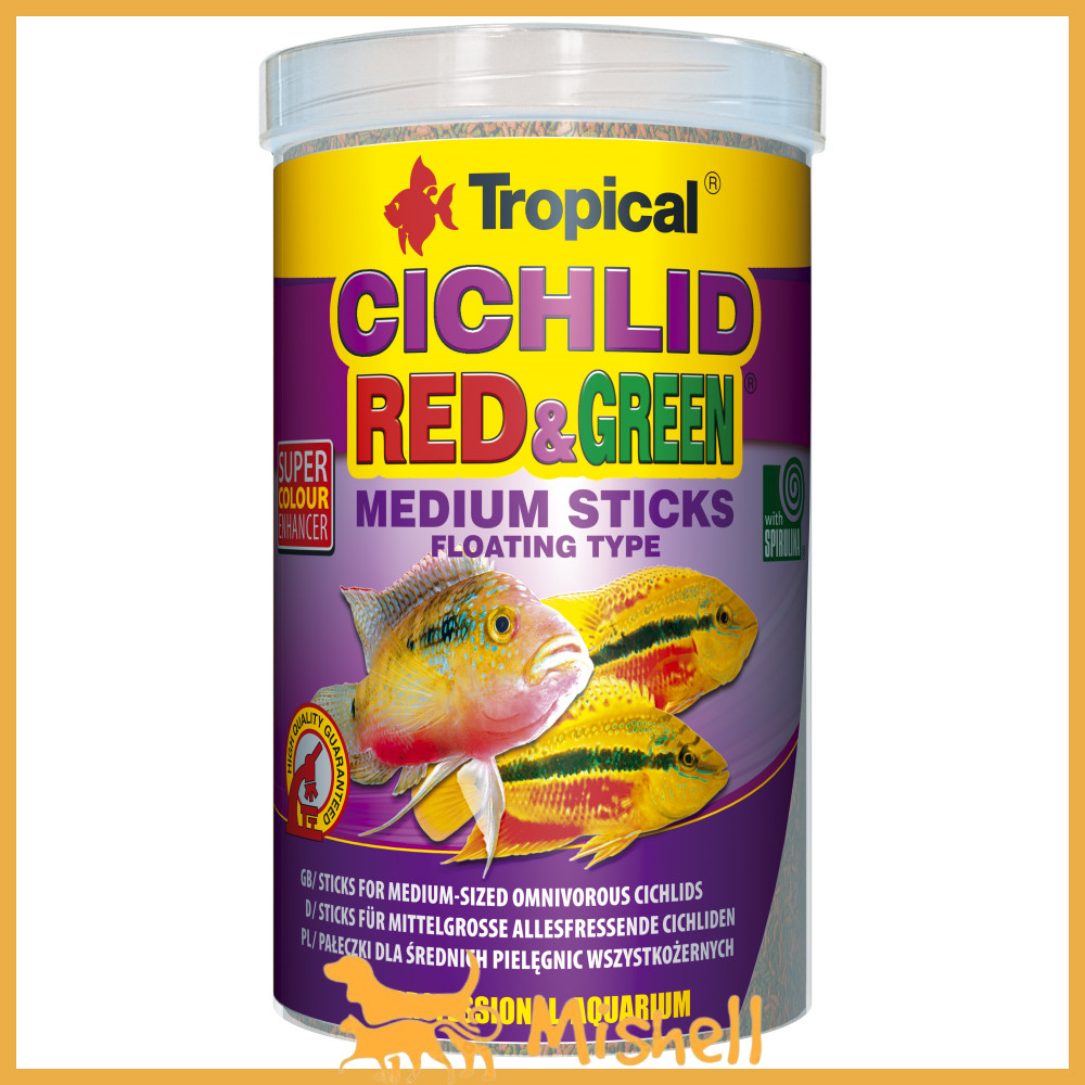 Сухий корм Tropical Cichlid Red & Green Medium Sticks для всіх цихлід, 360 г (палички)