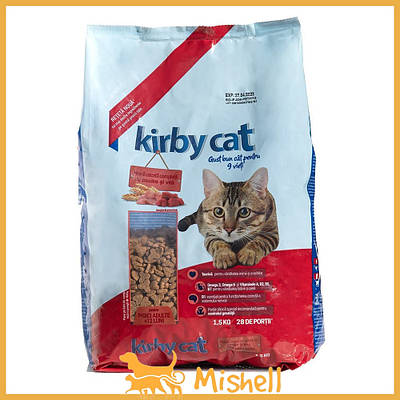 Сухий корм Kirby Cat для кішок, курка та яловичина, 1,5 кг