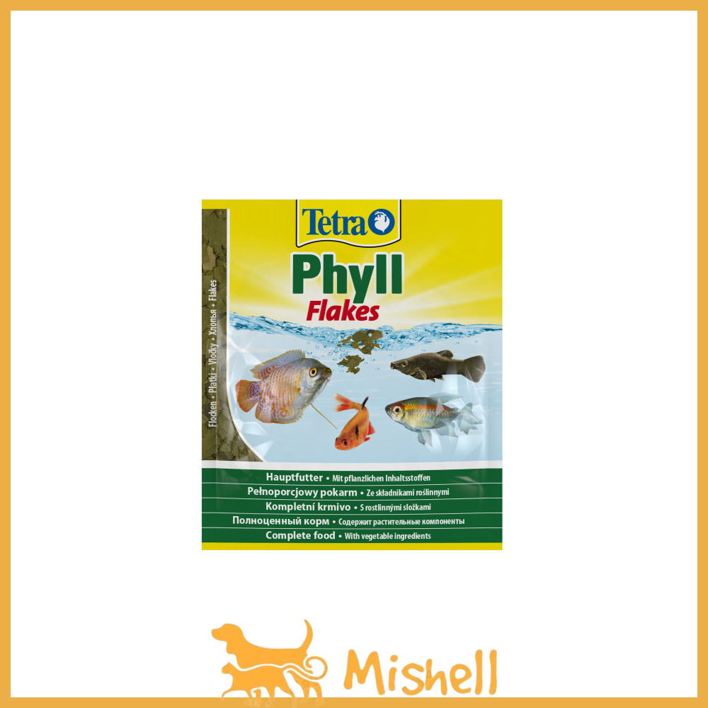 Корм Tetra Phyll Flakes для травоїдних рибок, 12 г (пластівці)