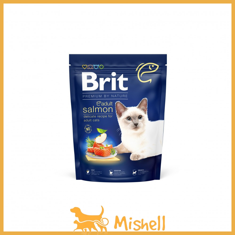 Сухий корм Brit Premium Cat Nature Adult Salmon для кішок з лососем, 300 г