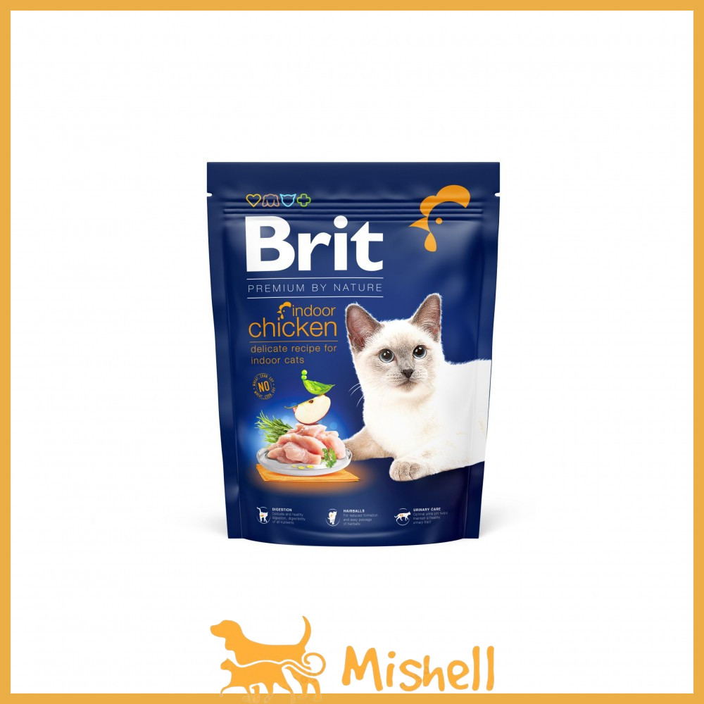 Сухий корм Brit Premium Cat by Nature Indoor для кішок, що живуть у приміщенні, з куркою, 300 г