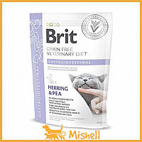 Сухий корм Brit GF VetDiet Cat Gastrointestinal для кішок, при порушеннях травлення, з оселедцем, лососем, яйцем та горохом, 400 г
