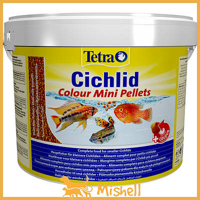 Корм Tetra Cichlid Colour Mini для невеликих цихлід, для яскравості фарбування 10 л (гранули)