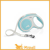 Рулетка Flexi New Comfort для собак, лента, размер M, 5 м (голубая) - | Ну купи :) |