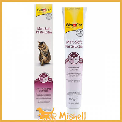 Паста GimCat Every Day Malt-Soft Paste Extra для котів, виведення вовни зі шлунка, 100 г