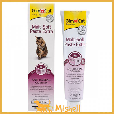 Паста GimCat Every Day Malt-Soft Paste Extra для котів, виведення шерсті зі шлунка, 200 г