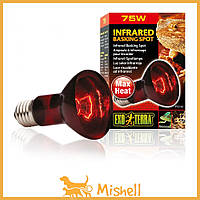 Лампа Exo Terra Infrared Basking Spot для террариумных животных, инфракрасная, 75 W, E27 (для обогрева) -