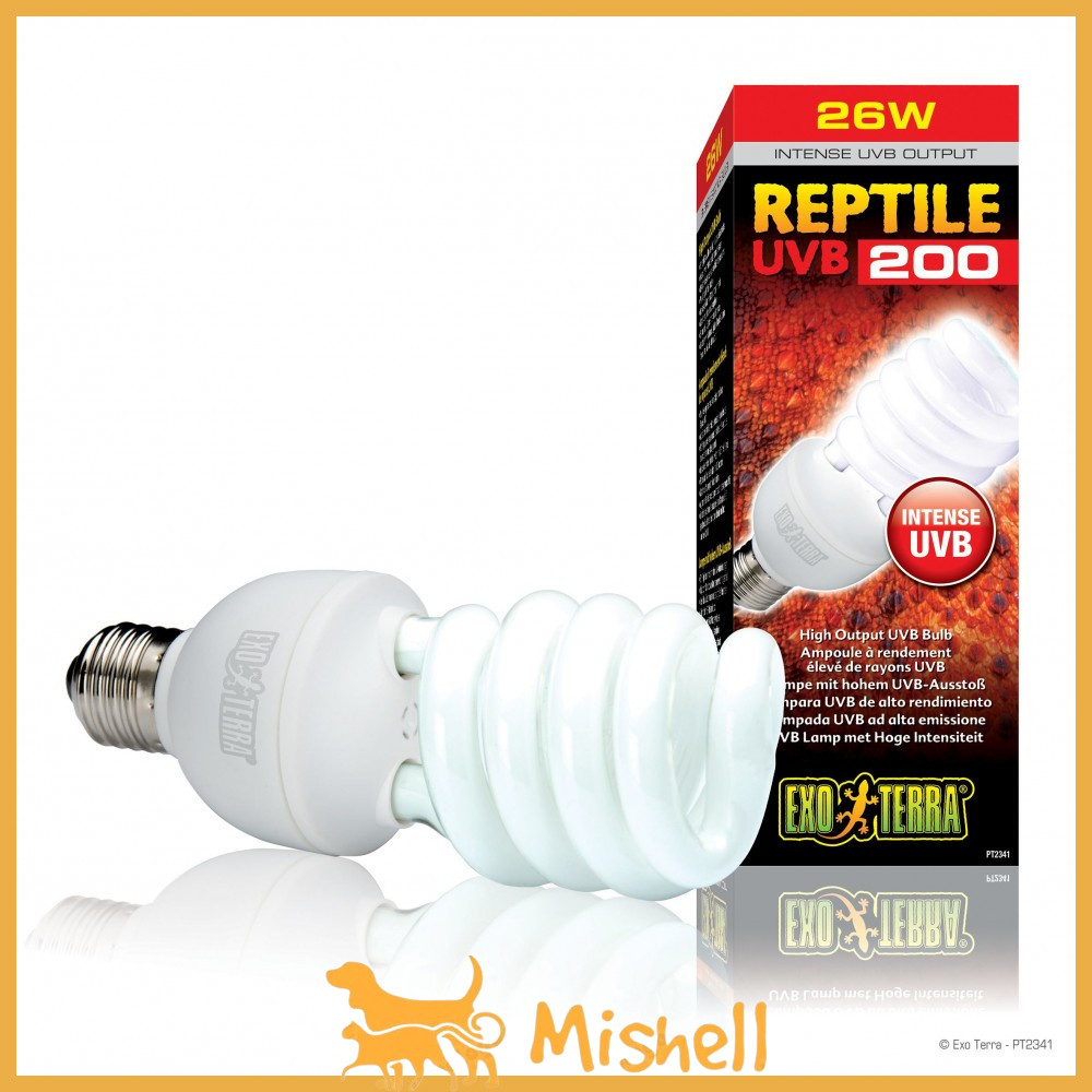Лампа тераріумна Exo Terra Reptile для пустельних рептилій, ультрафіолетова, люмінесцентна, 26 W, E27