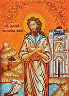 Икона из янтаря Преподобный Алексий, человек Божий