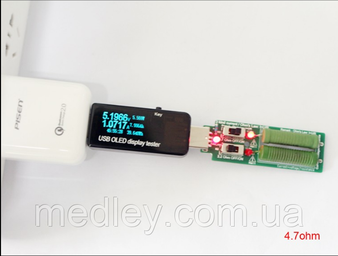 Нагрузочный резистор USB со свичем 1А/2А /3А - фото 3 - id-p373638825