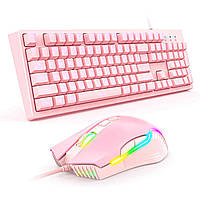 Комплект игровая мембранная клавиатура и мышь Gaming Combo 2-in1 ONIKUMA G25 CW905 RGB pink