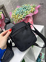 АКЦІЯ! N чорний - універсальна сумочка на одне відділення на блискавці - непромокаюча щільна тканина (5137)
