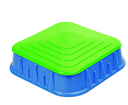 Дитяча Пісочниця з кришкою, 77x77x23 см, квадратна, синій, зелений, пластик (04-516-2) УЦІНКА