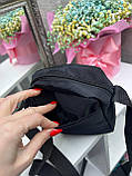 АКЦІЯ! К - чорна універсальна сумочка на одне відділення на блискавці - непромокаюча щільна тканина (5137), фото 8