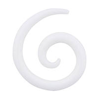 Расширитель Piercing силиконовый скрученный по спирали ультрофиолетовый белого цвета 12мм UVI01 10-5089