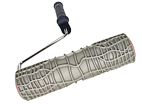 Валик структурный резиновый кожа крокодила с ручкой 60х250мм для краски шпаклёвки штукатурки
