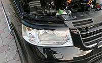 Реснички для фар (2 шт, черные) Черный мат для Volkswagen T5 Transporter 2003-2010 гг